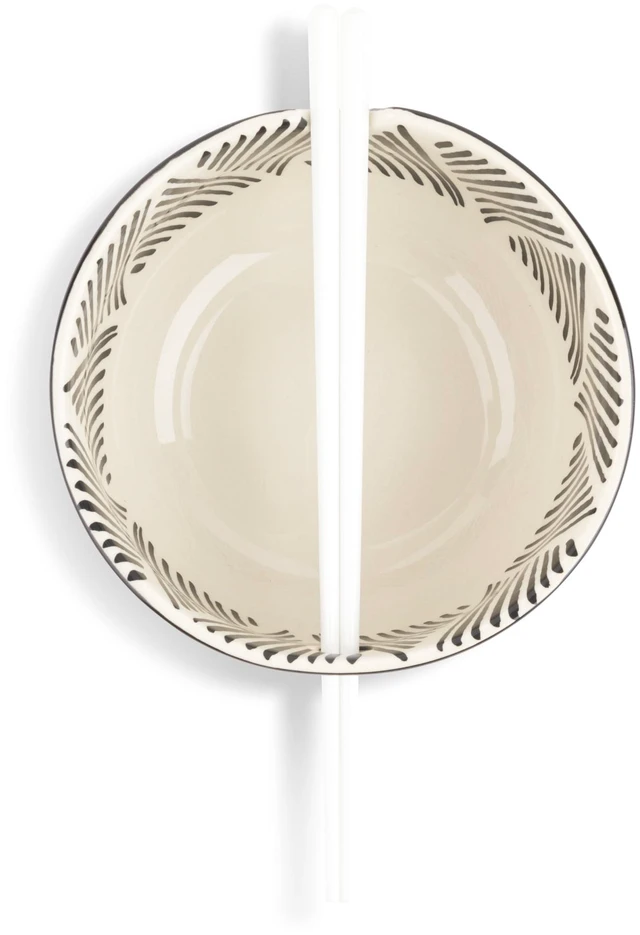 Alt view image 2 of 5 - Thyme & Table Triangle Stoneware Ramen Noodle Bowl, Black, 20 oz, with Gold Chopsticks