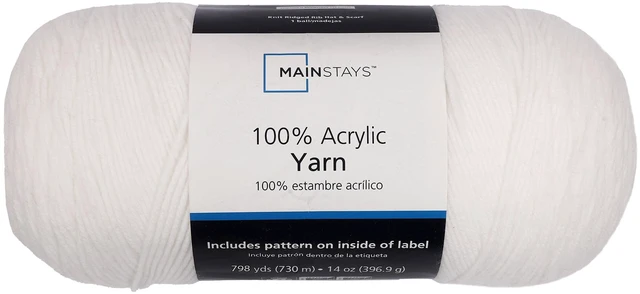 Main image of Mainstays Medium Acrylic Yarn, White, 14oz, 798yd