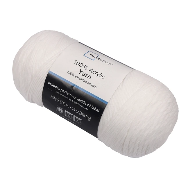 Alt view image 4 of 4 - Mainstays Medium Acrylic Yarn, White, 14oz, 798yd