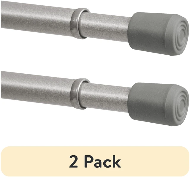 Main image of Mainstays Adjustable Spring Tension Curtain Rod 2 Pack, 7/16IN, 18-28IN, Chrome