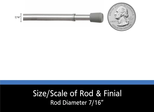 Alt view image 5 of 6 - Mainstays Adjustable Spring Tension Curtain Rod 2 Pack, 7/16IN, 18-28IN, Chrome