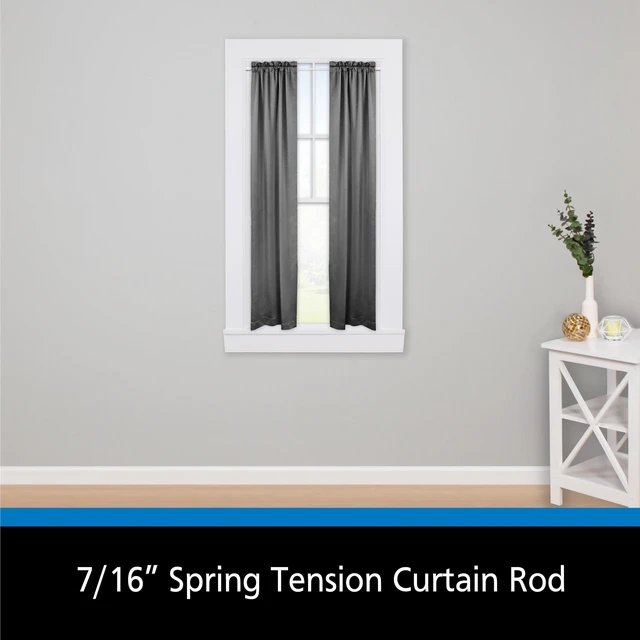 Alt view image 6 of 6 - Mainstays Adjustable Spring Tension Curtain Rod 2 Pack, 7/16IN, 18-28IN, Chrome