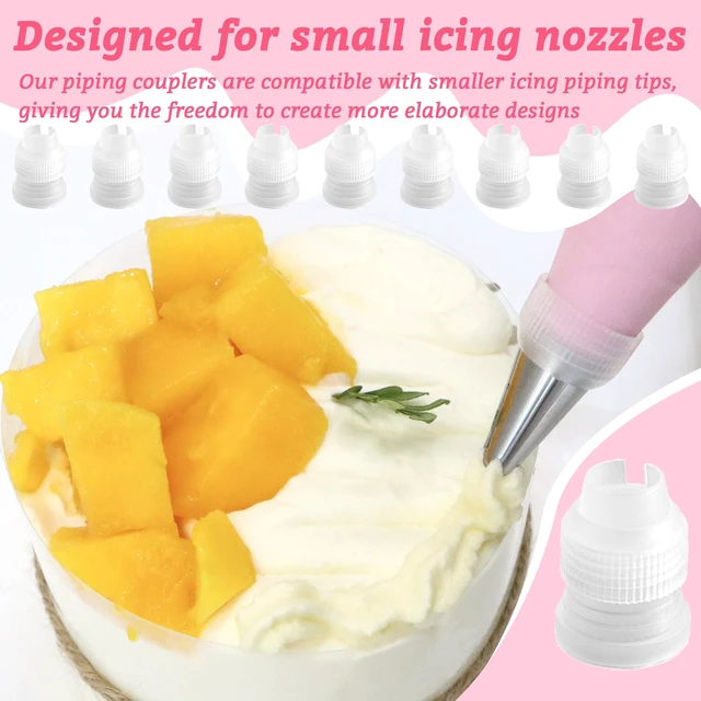 Alt view image 6 of 6 - 10 Pack Piping Bag Couplers for Icing Nozzles, Small Couplers for Piping Bags, Transparent