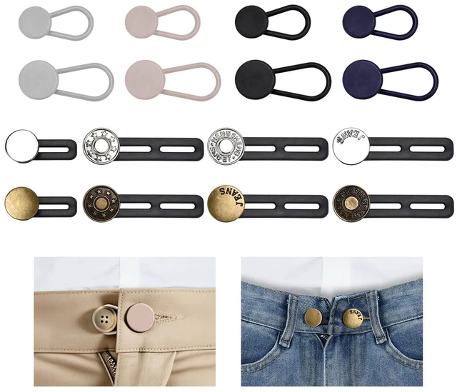 Main image of 16 PCS Button Extenders for Jeans, Waist Adjuster for Pants, Jeans Button Extender, Waistband Extension 1-1.8 Inches, Invisible Extenders Set Fit Casual/Suit Pants, Short Skirts, Maternity