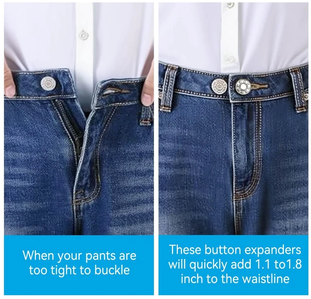 Alt view image 5 of 7 - 16 PCS Button Extenders for Jeans, Waist Adjuster for Pants, Jeans Button Extender, Waistband Extension 1-1.8 Inches, Invisible Extenders Set Fit Casual/Suit Pants, Short Skirts, Maternity