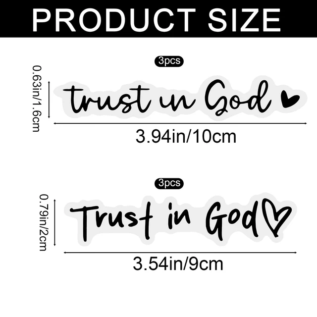 Alt view image 3 of 7 - 6 Pcs Trust in God Rearview Mirror Stickers, Christian Car Accessories Cute Rearview Mirror Decoration Stickers for Men Women Gift