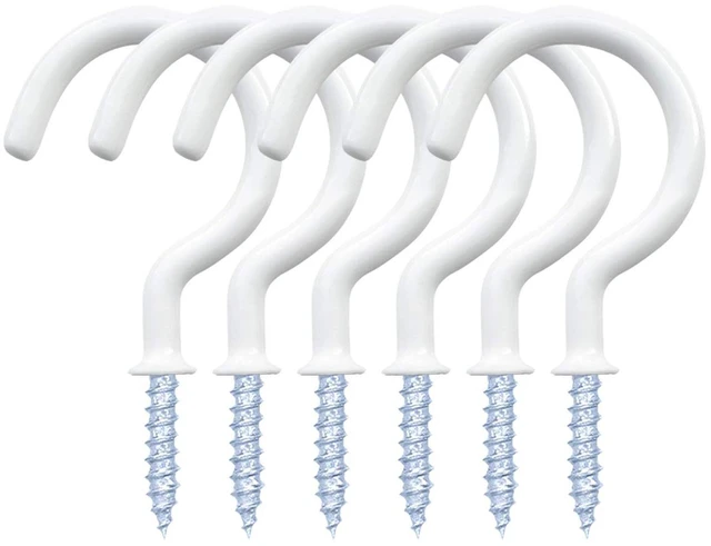 Main image of yuntop 12 Pack Vinyl Coated Ceiling Hooks,Screw-in Mug Hooks