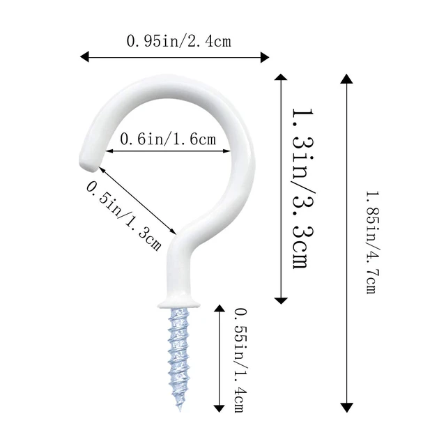 Alt view image 4 of 7 - yuntop 12 Pack Vinyl Coated Ceiling Hooks,Screw-in Mug Hooks