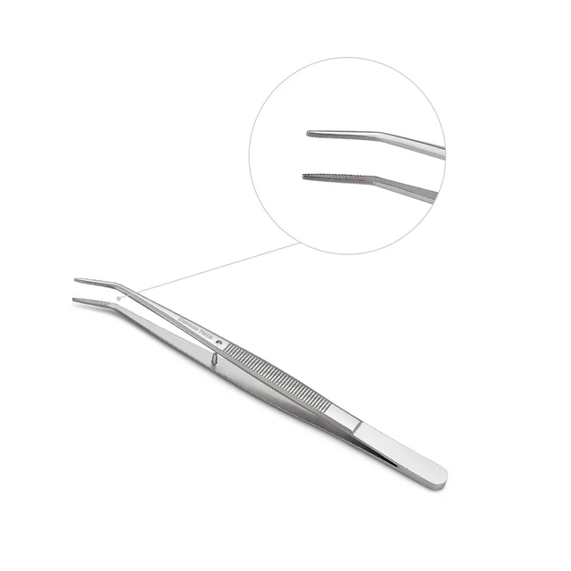 Alt view image 4 of 6 - Stainless Steel Tweezers, with Curved Serrated Tip Multipurpose Sewing Machine Tweezers Forceps for Craft Repairing (2 Pcs set)