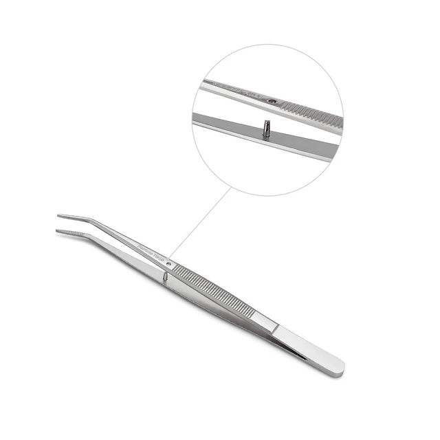 Alt view image 3 of 6 - Stainless Steel Tweezers, with Curved Serrated Tip Multipurpose Sewing Machine Tweezers Forceps for Craft Repairing (2 Pcs set)