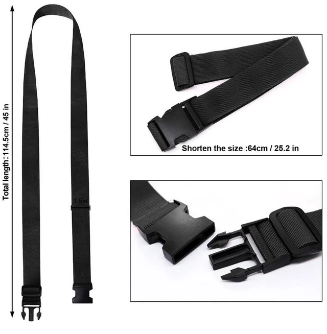 Alt view image 3 of 6 - Luggage Straps for Suitcases, Travel Belt Multiple Connector, 2 Pack Black