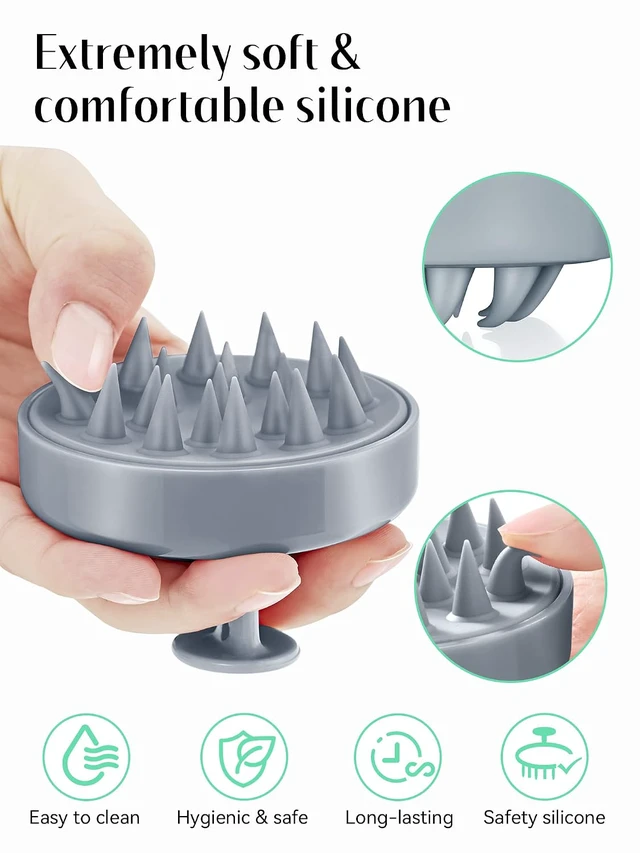 Alt view image 4 of 6 - HEETA Scalp Massager Hair Growth Scrubber for Dandruff Removal Hair Care