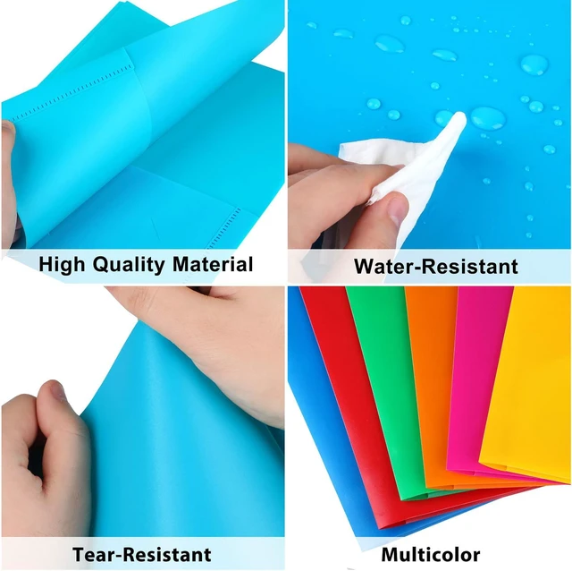 Alt view image 6 of 7 - HABGP Plastic Folders with Pockets, 6 Color Heavy Duty Two Pocket Folders