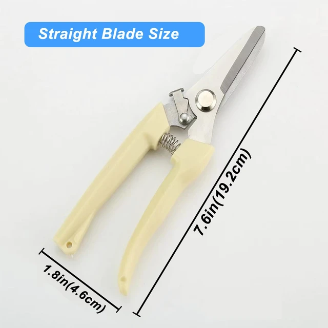 Alt view image 2 of 7 - Pruning Shears,Ahoooot 2Pcs Pruning Shears for Gardening,Professional Garden Shears for Flowers, Bonsai and Fruits Picking (1pc Straight & 1pc Curved)
