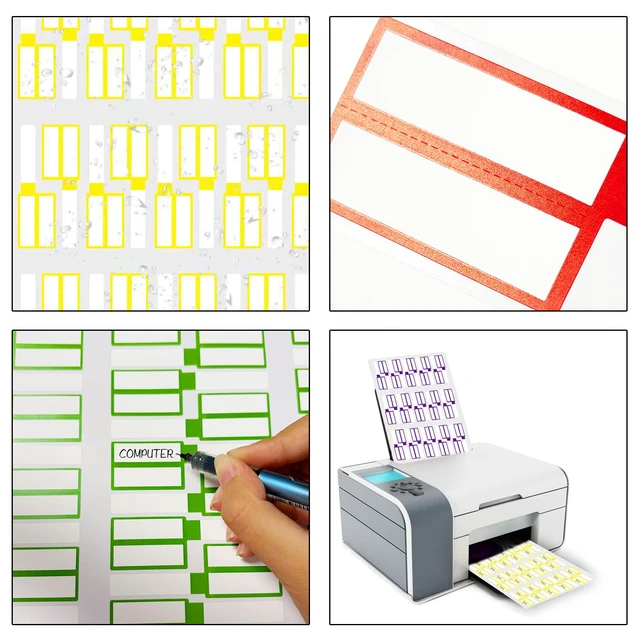 Alt view image 5 of 7 - Cable Labels,300 PCS Waterproof Cable Tags in 10 Colors,Wire Labels for Management,Cord Label Can Write On,Self Adhesive Wire Label Printable for Laser Printer and Handwriting