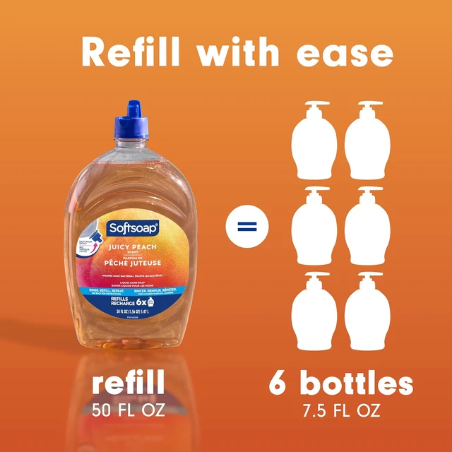 Alt view image 7 of 7 - Softsoap Liquid Hand Soap Refill, Juicy Peach Scent, 50 fl oz