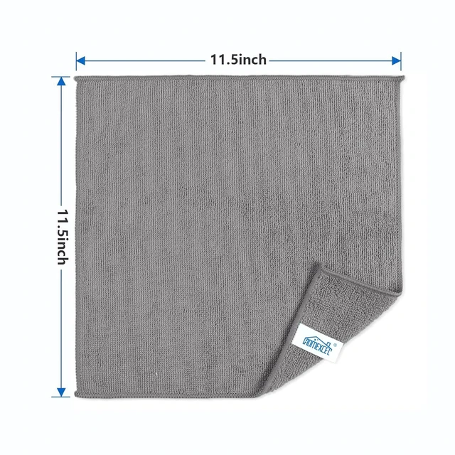 Alt view image 2 of 7 - HOMEXCEL Grey Cleaning Rags 5 Pack, Highly Absorbent Microfiber Cleaning Cloth for Kitchen, Lint Free, Scratch-Free, Reusable Microfiber Towels for House, Window and Glass, Cars, 11.5 X11.5 inch