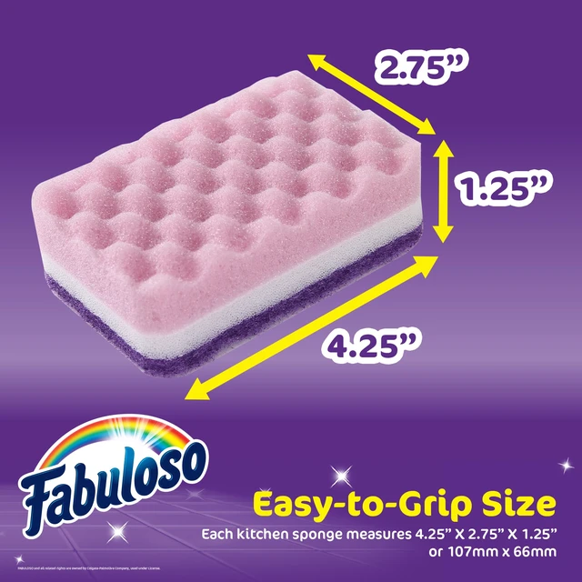 Alt view image 5 of 6 - Fabuloso Scratch-Free Kitchen Dish Sponges, Purple, 4 Count