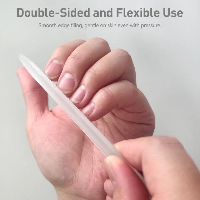 Alt view image 2 of 7 - Professional 3-Piece Czech Glass Nail File Set - Handmade, Tempered Glass Files - Double-Sided, Washable, Etched for Natural Nails, Ideal Present Set