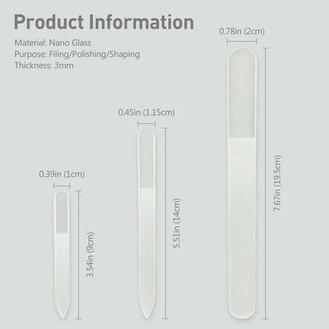 Alt view image 7 of 7 - Professional 3-Piece Czech Glass Nail File Set - Handmade, Tempered Glass Files - Double-Sided, Washable, Etched for Natural Nails, Ideal Present Set