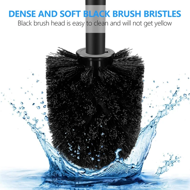 Alt view image 2 of 6 - SetSail Toilet Brush, Compact Size Toilet Bowl Brush and Holder Toilet Brushes for Bathroom with Stainless Steel Handle Toilet Cleaner Brush with Durable Scrubbing Bristles, Splash-Proof