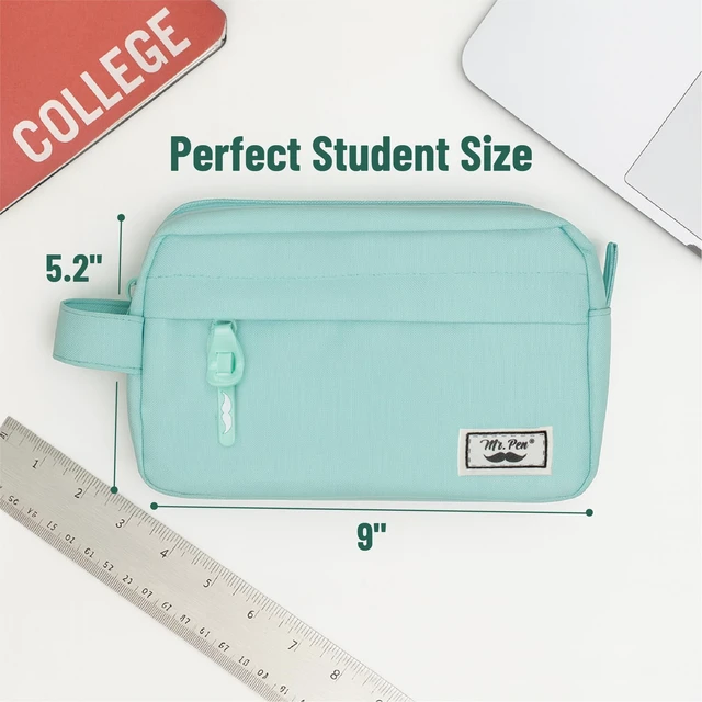 Alt view image 2 of 6 - Mr. Pen- High Capacity Pencil Case, Large Pencil Pouch with 3 Compartments and 2 Pockets, Large Pencil Bag with Smooth Zipper, Cute Pencil Case Pouch Organizer, School Supplies for Teens