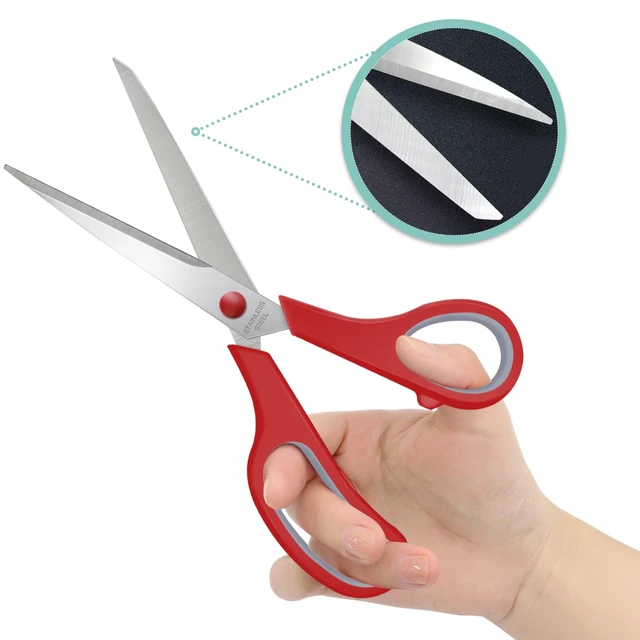 Alt view image 6 of 6 - 3 Packs 8" Sewing Craft Scissors Bulk,Multipurpose Heavy Duty Sharp Paper Scissors,All Purpose Stainless Steel Scissors for Home Office Student Teacher Supplies