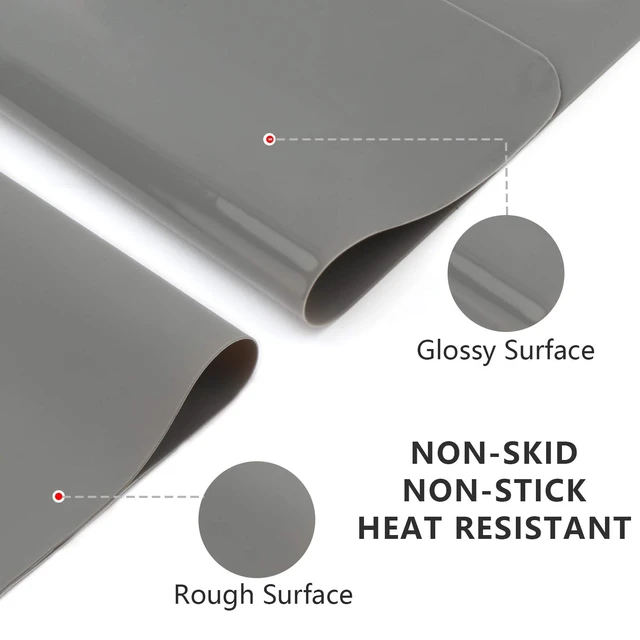 Alt view image 4 of 6 - Gartful 3Pack Silicone Sheet for Crafts, Resin Jewelry Casting Molds Mat, Food Grade Silicone Placemat, Multipurpose Table Protector, Nonstick Nonskid Heat-Resistant, Black&Gray&Beige (15.7x11.8inch)