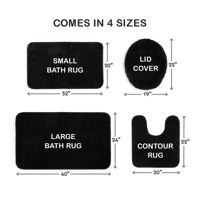 Alt view image 3 of 6 - Mainstays Basic Contour Bath Rug, Black, 20 in x 22 in