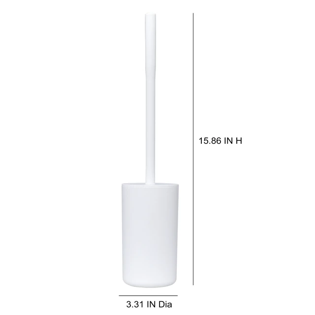 Alt view image 2 of 6 - Mainstays Basics Plastic Toilet Brush and Holder Set, White