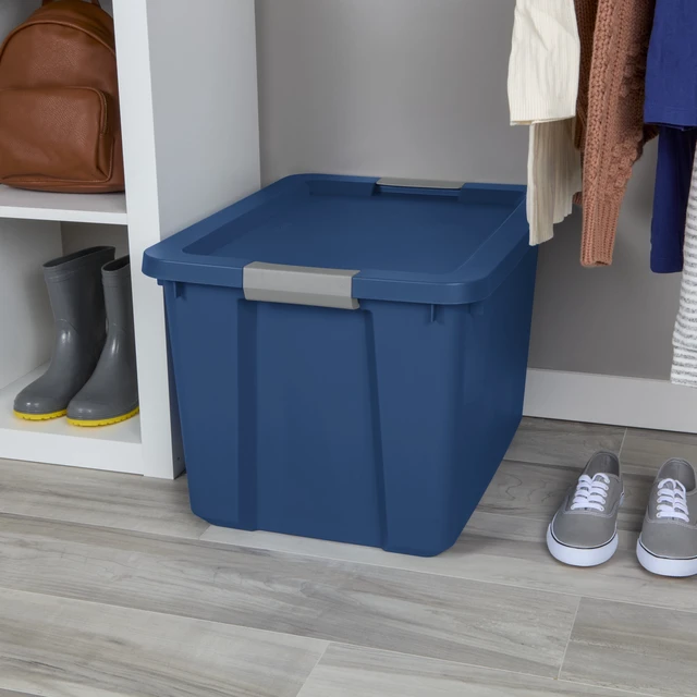 Alt view image 5 of 6 - Sterilite 20 Gallon Large Storage Bin, Plastic Storage Container with Latch Lid, Blue