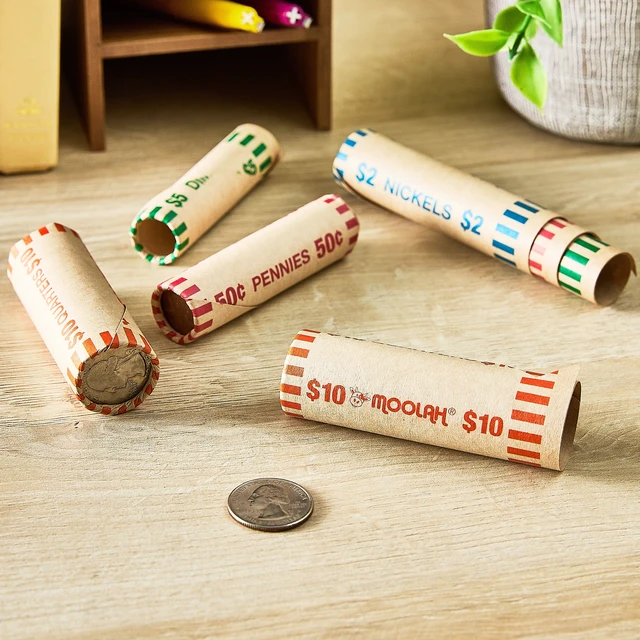 Alt view image 2 of 6 - Pen+Gear Assorted Coin Wrappers, Assorted Colors, 100 Count