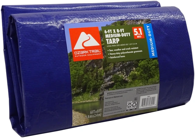 Main image of Ozark Trail Medium-Duty Polyethylene Tarp, 6 ft x 8 ft