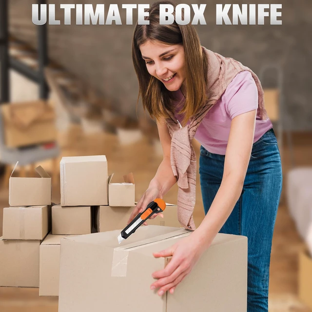 Alt view image 5 of 6 - 4 Pack Retractable Box Cutter, 18mm Utility Knife, Razor Knife