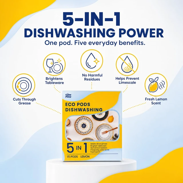 Alt view image 4 of 6 - ECO Dishwasher Pods 15 Count, Plant-Based Dishwasher Detergent with Glycerin & Enzymes (Protease, Amylase) for Powerful Cleaning, No Pre-Rinse, Fights 24-Hour Dried On Fo