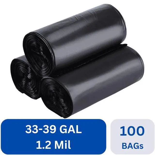 Main image of Karat 33-39 Gallon Trash Bags | 1.2 Mil | Black Heavy Duty Garbage Can Liners | (33" x 39") 100 ct