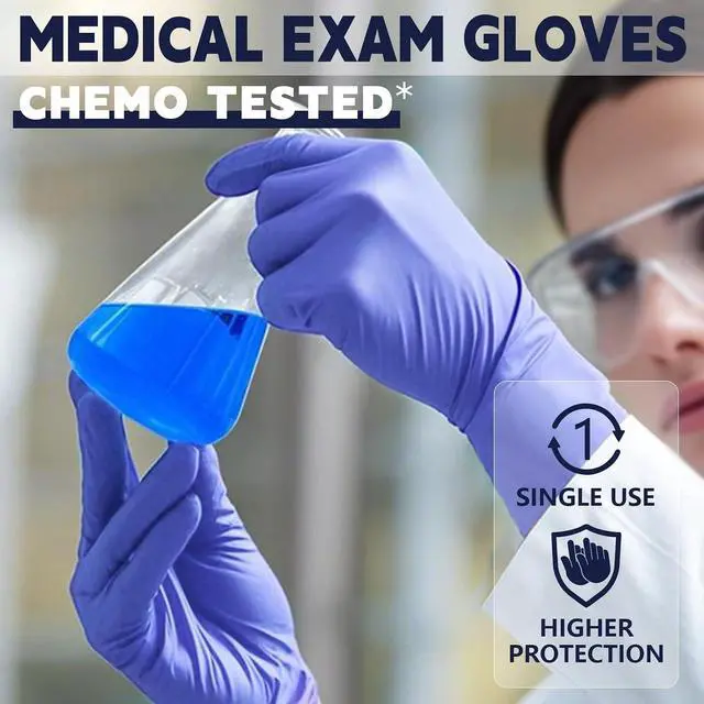 Alt view image 2 of 7 - Nitrile Disposable Medical Exam Latex-free 100/1000PCS Chemo Food Gloves | Latex-free,Powder-Free,Medical Grade,Chemo Chemotherapy,Food Grade,Examination,Food Glove,Cleaning,Examination