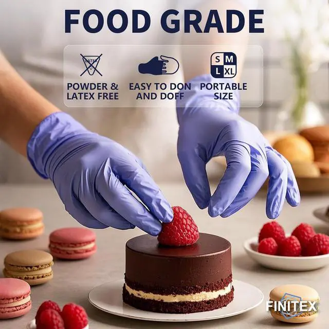 Alt view image 3 of 7 - Nitrile Disposable Medical Exam Latex-free 100/1000PCS Chemo Food Gloves | Latex-free,Powder-Free,Medical Grade,Chemo Chemotherapy,Food Grade,Examination,Food Glove,Cleaning,Examination