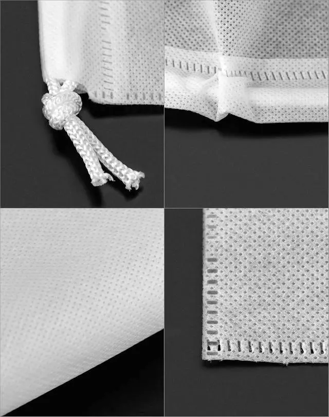 Alt view image 5 of 7 - QWORK Drawstring Dust Covers, 6 Pcs Breathable Non-woven Fabric Large Cloth Storage Pouch String Bag for Handbags Purses Shoes