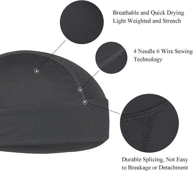 Alt view image 2 of 7 - Sweat Wicking Doo Rag - Breathable Cooling Liner for Men and Women