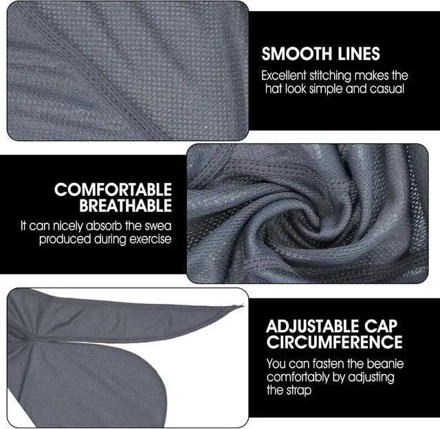 Alt view image 4 of 7 - 2Pcs Doo Rags for Men, Soft Head Wraps for Men, Cooling Helmet Liner Breathable Cooling Do Rag Beanie Cap Hat