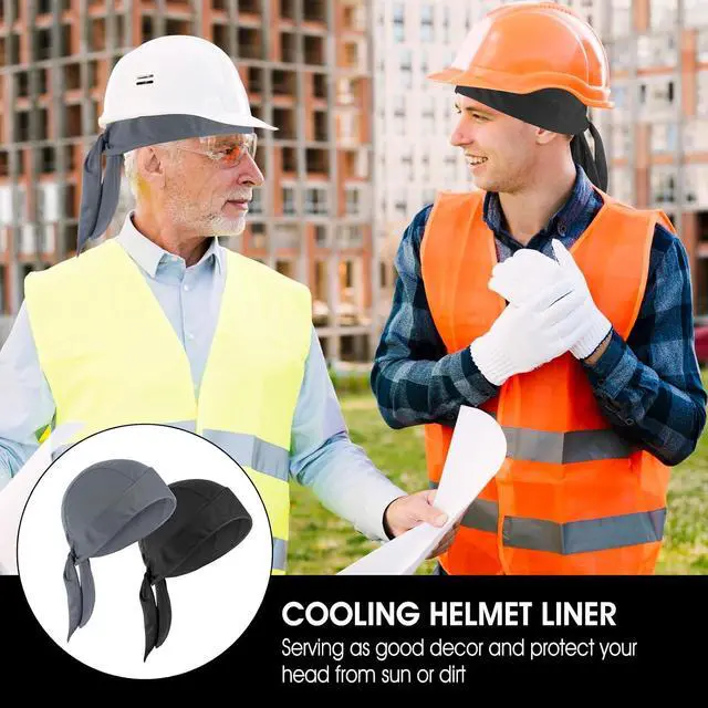 Alt view image 7 of 7 - 2Pcs Doo Rags for Men, Soft Head Wraps for Men, Cooling Helmet Liner Breathable Cooling Do Rag Beanie Cap Hat
