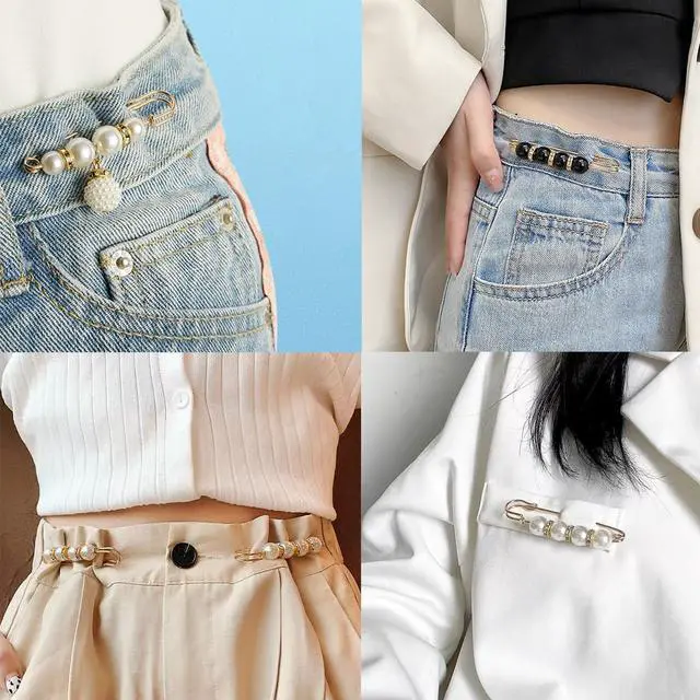 Alt view image 5 of 6 - 15PCS Pearl Brooch Safety Pins, Pant Waist Tightener Sharp Pins for Sweater Shawl Collar Dress Cardigan Shirt Jeans Clothes Accessories Decoration for Women