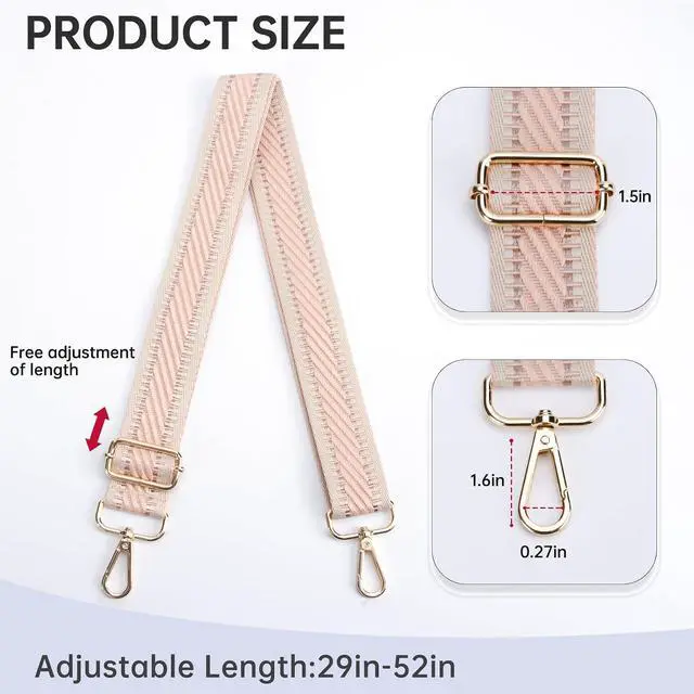 Alt view image 2 of 5 - Purse Straps Replacement Crossbody Wide Bag Strap for Purses Adjustable Shoulder Straps for Women Handbags