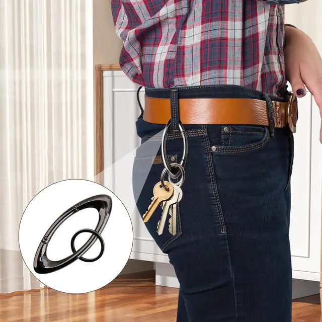 Alt view image 4 of 6 - Star Carabiner Keychain, Y2K-Inspired Shiny Black Star Shaped Carabiner for Men and Women