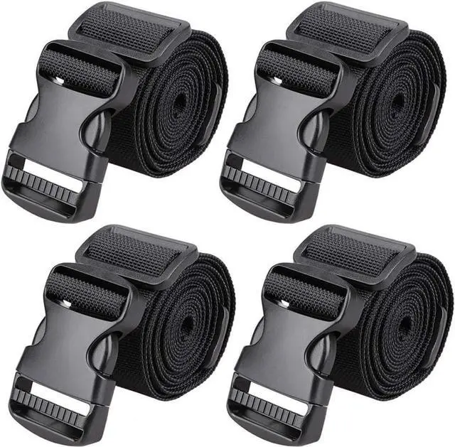 Main image of MAGARROW 2" Utility Luggage Straps with Buckle Adjustable, 4-Pack (Black, 2 in x 3.2 ft)