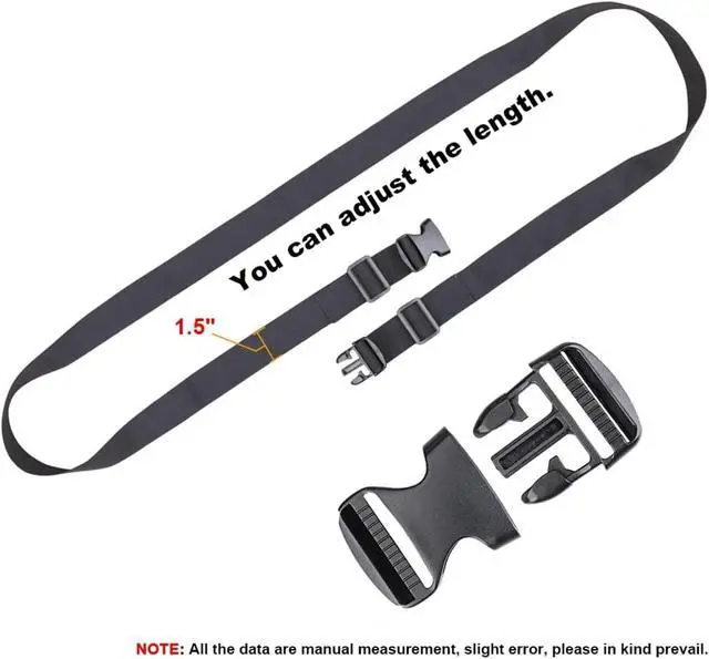 Alt view image 2 of 5 - MAGARROW 2" Utility Luggage Straps with Buckle Adjustable, 4-Pack (Black, 2 in x 3.2 ft)