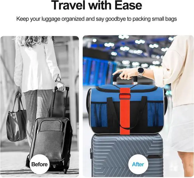 Alt view image 3 of 5 - 2 PCS Luggage Straps for Suitcase, Luggage Connector Straps,Multi-Functional Adjustable Durable Elastic Straps (Black)