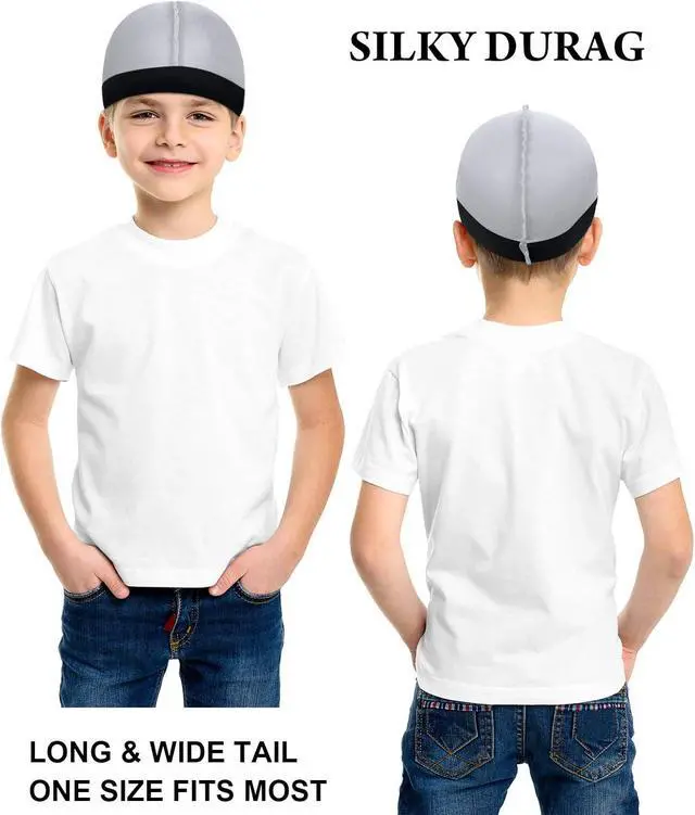 Alt view image 3 of 7 - Geyoga 4 Pcs Kids Satin Wave Caps Elastic