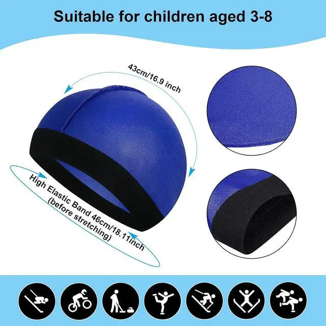 Alt view image 4 of 7 - Geyoga 4 Pcs Kids Satin Wave Caps Elastic